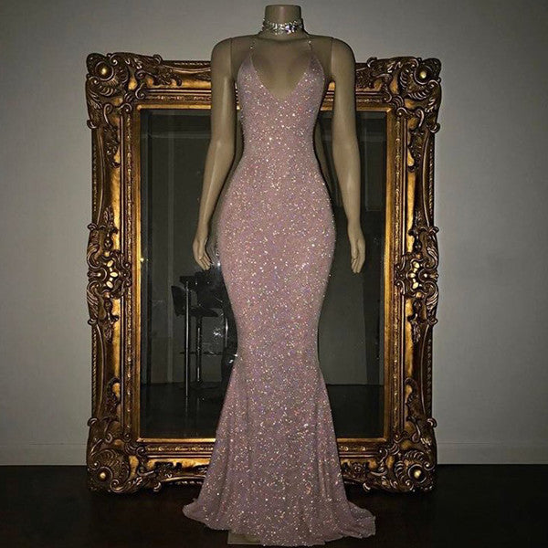 pink sequin prom dresses