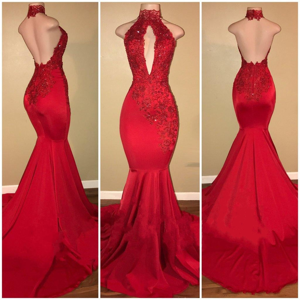 Lace Red Prom Dresses