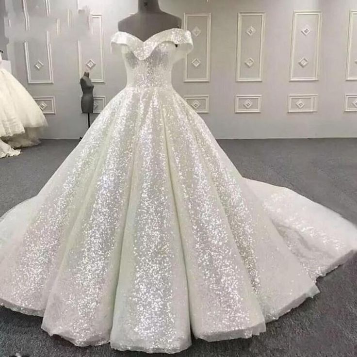 Sequin White Wedding Dresses